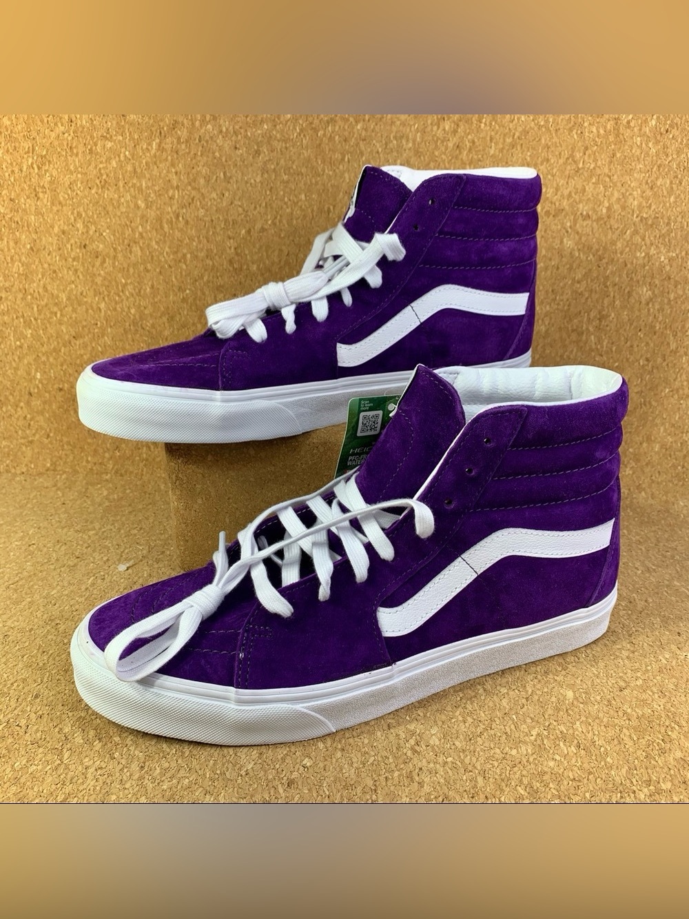 Vans Purple Suede Sk8-Hi Sneakers with White Stripe